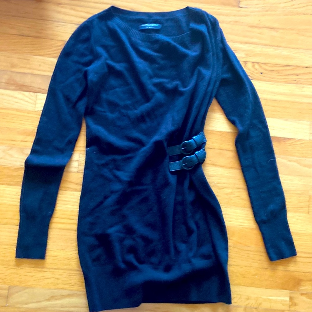 All saints sweater dress with leather detail . Size S